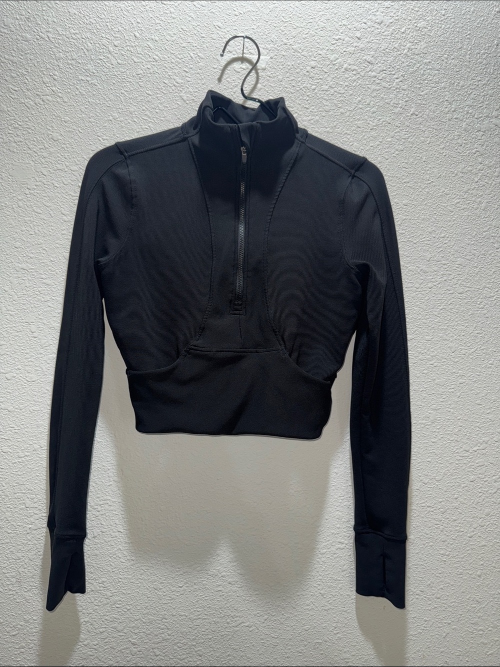 90 Degree By Reflex Black Cropped Half-Zip Performance Pullover